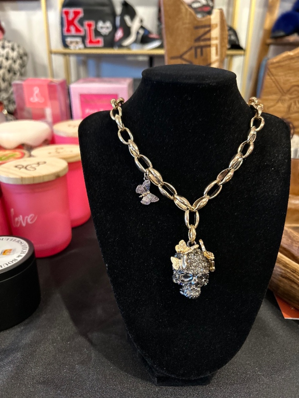 Betsey Johnson skull necklace